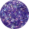 DIY purple iridescent glass oval seed beads 4x7mm for handmade jewelry crafting - 10g Pack (Approx. 54 Pieces) / Dark Purple