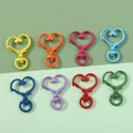 Colorful heart-shaped metal swivel lobster clasps for DIY jewelry and keychains - Random Mixed Colors