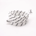 DIY colorful polyester nylon cord with black and white diagonal weave patterns - Two-tone White