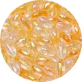 Iridescent peach oval glass beads with 4x7mm size for DIY jewelry making kits - 10g Pack (Approx. 54 Pieces) / Yellow Series