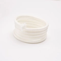 Polyester braided cord roll in white for DIY handmade jewelry and craft projects - Bi-color Beige 01