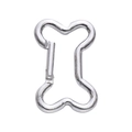 Silver bone-shaped aluminum carabiner clip for DIY keychains and bag accessories - Bone Clasp / 49x32mm / Silver