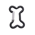 Black bone-shaped aluminum carabiner hook with silver spring clip for DIY accessories - Bone Clasp / 49x32mm / Black