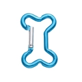 Blue bone-shaped aluminum carabiner hook keychain with silver spring gate - Bone Clasp / 49x32mm / Blue