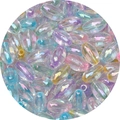 Colorful 4x7mm iridescent AB coated glass rice beads for DIY jewelry making sets - 10g Pack (Approx. 54 Pieces) / Macarons