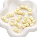 Acrylic iridescent cream bow beads for DIY jewelry making and colorful beaded sets - Round Edge Bowknot / 5 Pcs/Pack (26x15mm) / Yellow