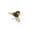 Colorful hummingbird brooch pin in enamel alloy with rhinestones on a white background - Multicolor Patchwork Enamel Bird (JBSW219)