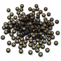 Black acrylic flat round beads with gold letter A for DIY jewelry making and crafts - A Black with Gold Letters