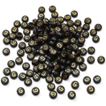 4x7mm black acrylic flat round bead with golden letter G for DIY jewelry making - G Black with Gold Letter