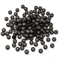 Black acrylic 4x7mm flat round beads with gold line pattern for DIY bracelets - I Black with Gold Letter