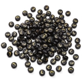 Black acrylic flat round beads with gold letter L for DIY jewelry bracelets - L Black with Gold Letter