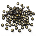 Black acrylic round letter M bead with gold engraving for DIY jewelry making - M Black with Gold Letter