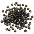 4x7mm black acrylic letter O beads with gold finish for DIY bracelet making - O Black with Gold Letter