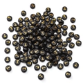 Flat round 4x7mm black acrylic bead with gold letter T for DIY jewelry making - T Black with Gold Letter