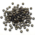 4x7mm black acrylic flat round beads with gold letter U for DIY jewelry making - U Black with Gold Letter