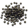 Black acrylic flat round beads with gold letter V for DIY jewelry bracelets - V Black with Gold Letter