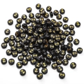 Black acrylic flat round alphabet beads with golden letter Z for DIY jewelry making - Z Black with Gold Letter