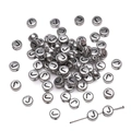 Flat round acrylic alphabet bead J with vintage silver finish for DIY jewelry crafts - J Silver with Black Letter