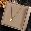 Elegant gold heart pendant necklace featuring tiny beads and a sleek snake chain design - 3D Heart Snake Beads (N1121)