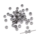Antique silver acrylic flat letter B bead for DIY jewelry and bracelet making - B Silver with Black Letter