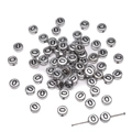 Flat round 4x7mm silver acrylic alphabet beads with black letter O for DIY jewelry - O Silver with Black Letter