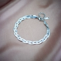 Silver triple strand braided snake chain bracelet in polished stainless steel for women - Silver Bracelet (B571)