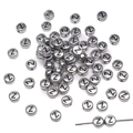 Vintage silver round flat acrylic alphabet beads with letter Z for DIY jewelry making - Z Silver with Black Letter