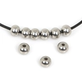 Set of flat round stainless steel spacer beads for DIY jewelry making and bracelets - 7x5mm Spacer Bead (1.5mm Hole) (20 Pieces/Pack)
