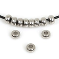 Set of 11 polished silver stainless steel large hole spacer beads for DIY jewelry making - 6x3mm Spacer Bead (2.5mm Hole) (20 Pieces/Pack)