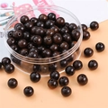 8mm dark brown wood beads with natural grain for handmade DIY jewelry bracelets - Dark Brown Wood