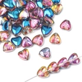 Kleurrijke hartvormige glazen kralen met kleurverloop en glans voor DIY sieraden - Kleur 8