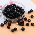 8mm black round wooden spacer beads for DIY jewelry making with clear storage box - Ebony