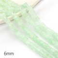 6mm hellgrüne quadratische Glasperlen mit Crackle-Effekt für DIY-Schmuckzubehör - 6mm Durchmesser 1mm Loch 38cm/15inch 1 Strang/Pack Ca. 59 Perlen / Grün