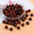 DIY dark reddish-brown wooden beads 8mm with natural texture for jewelry making - Acid Branch Wood