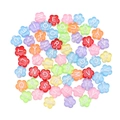 Mix of colorful flower-shaped acrylic letter beads for DIY jewelry and bracelet making - 10mm (1.5mm Hole, 100 Pieces/Pack) / Clear Iridescent