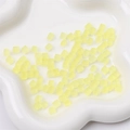 5mm matte yellow frosted square glass beads for DIY necklaces and handmade jewelry - 5x5mm (Aperture approx 1mm, 11g/Pack, approx 50 pcs) / Lemon Yellow
