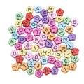 Colorful plum blossom shape acrylic alphabet beads for DIY jewelry and bracelet crafts - 10mm (1.5mm Hole, 100 Pieces/Pack) / Multicolor With Black Letters