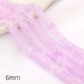 6mm lavendelfarbene quadratische Glasperlen mit Crackle-Textur für DIY-Schmuck - 6mm Durchmesser 1mm Loch 38cm/15inch 1 Strang/Pack Ca. 59 Perlen / Lila