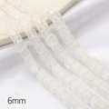 6mm quadratische klare weiße Glasperlen im Crackle-Look für DIY-Schmuck - 6mm Durchmesser 1mm Loch 38cm/15inch 1 Strang/Pack Ca. 59 Perlen / Weiß