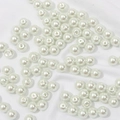 Polished white loose faux pearl beads with pre-drilled holes for DIY jewelry making - 4mm (100pcs/Pack) / White