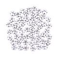 Creamy white flower-shaped acrylic beads with black alphabet letters for DIY jewelry - 10mm (1.5mm Hole, 100 Pieces/Pack) / White With Black Letters