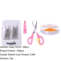 DIY jewelry kit with lobster clasps, jump rings, elastic thread and craft scissors - Basic Tool And Accessory Kit