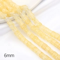 6mm quadratische, hellgelbe Glasperlen mit Crushed-Ice-Textur für DIY-Schmuck - 6mm Durchmesser 1mm Loch 38cm/15inch 1 Strang/Pack Ca. 59 Perlen / Gelb