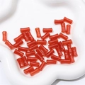 Cuentas de vidrio rojas con forma de bambú para joyería DIY y collares hechos a mano - 20 Piezas/Paquete (6x12mm) / Rojo granate