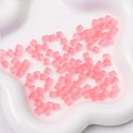 DIY jewelry 5mm frosted pink square glass beads with center hole for handmade bracelet - Deep Pink