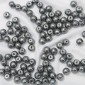 Deep grey pearl glass beads with metallic finish for DIY jewelry and necklace making - Dark Gray