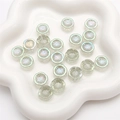 Iridescent translucent green glass flower beads for DIY jewelry and necklaces - 14x6mm (10 Pcs/Pack) / Green