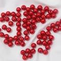 Vibrant red 4-10mm glass faux pearl round loose beads for DIY jewelry making - Dark Red