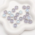 Light purple iridescent glass aurora flower beads for DIY bracelet and necklace making - 14x6mm (10 Pcs/Pack) / Purple