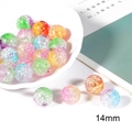 14mm acrylic rainbow floral bubble beads with crackle texture for DIY jewelry making - 20 Pcs/Pack / Two Colors / 14mm